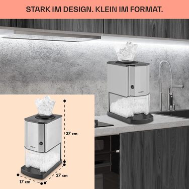 Crushed Ice Machine, Fast Crushed Ice Maker with Catch Basin, Electric Ice Crusher with 3.5L Capacity, Portable Ice Crusher Machine, Crushed Ice Machines for 15kg/h