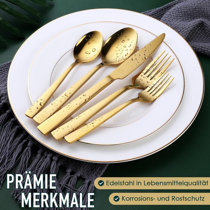 Набір столових приборів OGORI для 6 осіб, 30 предметів, з дзеркальним поліруванням, нержавіюча сталь 18/10, набір столових приборів для дому/вечірки/ресторану (подарункова коробка)