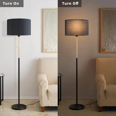 Стійка лампа LALISU LED Vintage, 152 см, чорний колір. Світильник для вітальні, спальні, офісу, готелю. Стиль: ретро, індустріальний, класичний. Патрон E27