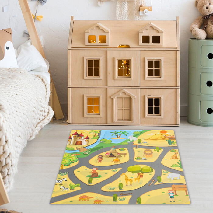 Relaxdays Puzzle Mat Safari
