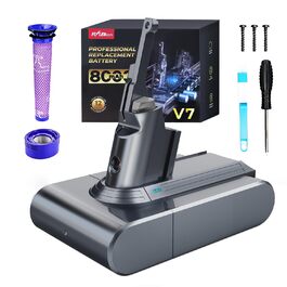 Акумулятор FLYLINKTECH 8.0Ah V8 для пилососів Dyson V8 Absolute/Animal/Fluffy/Motorhead SV10 з 2+1 фільтрами та 4 шурупами