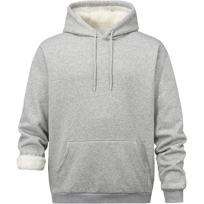 Чоловічий світшот з капюшоном, теплий, сірий (XXL)