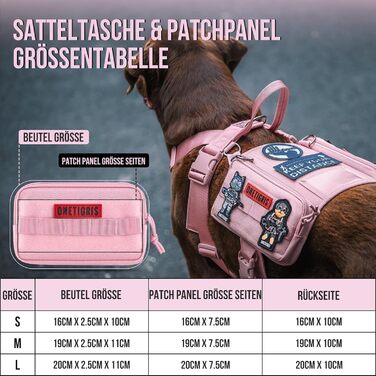 Нашийник для собак OneTigris Guardian з міцною металевою фурнітурою та великою кишенею, рожевий, M