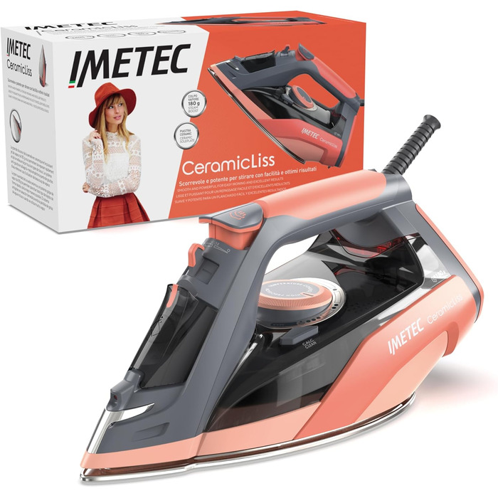 Відпарювач Imetec Activation з керамічно-турмаліновою підошвою, 200 г/хв, ZeroCalc, 2400 Вт