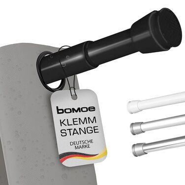 Телескопічна штанга для душу без свердління, регульована – кріпиться без свердління, протиковзна, для штори для душу (70-120 см, чорний)