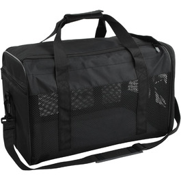 Транспортна сумка для кота та собаки, складана переноска для тварин, переноска для собак та котів, чорна (44 x 27 x 28 см)