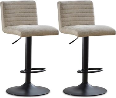 JYMTOM Adjustable Bar Stools Set - Swivel Counter Stools with Velvet Padded Seat for Bar, Kitchen, Bistro, Cafe & Dining Room (2, Beige)