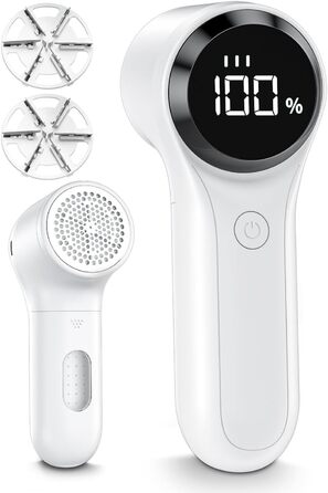 Електричний видалення ворсу з одягу - портативний бездротовий прилад для чищення одягу з LED-дисплеєм (чорний)