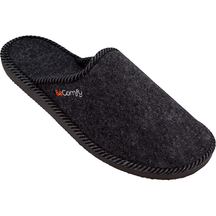 Чоловічі фетрові домашні тапочки BeComfy з EVA підошвою Memory Foam, сірий графіт, розміри 40-46