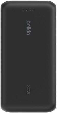 Зовнішній акумулятор Belkin Portable Powerbank 20000 mAh 30W з вбудованим кабелем USB-C PD для iPhone 16, iPad Pro, Samsung Galaxy S25, чорний