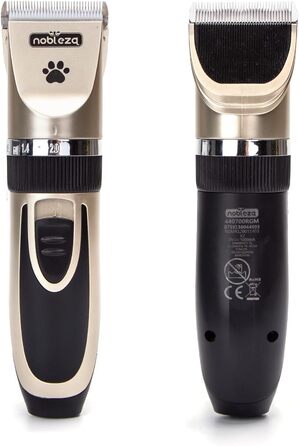 Професійна машинка для стрижки собак Nobleza Leise - набір для грумінгу, акумуляторна, 2 швидкості, для густого, довгого та кучерявого хутра, подарунковий набір (щітка, ножиці)