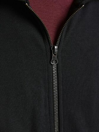 Чоловіча однотонна толстовка з капюшоном Jack & Jones, чорна, розмір XXL