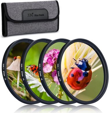 Набір макро-фільтрів JJC 67mm для Canon, Nikon, Sony, Olympus, Fuji (4 шт. +2, +4, +8, +10)