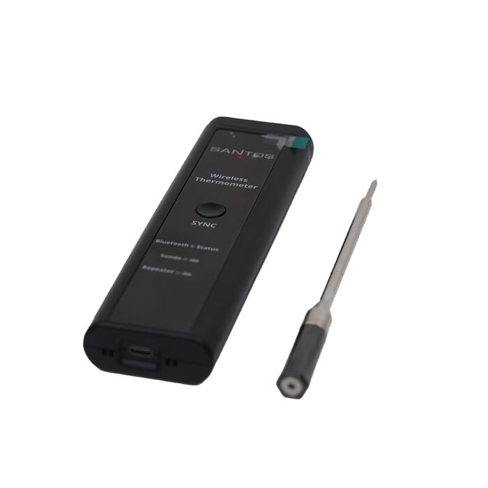 Беспроводний термометр для гриля SANTOS – Контроль через додаток (Android & iOS) – Дальність 100м – Подвійний датчик – До 300°C – Магнітне кріплення