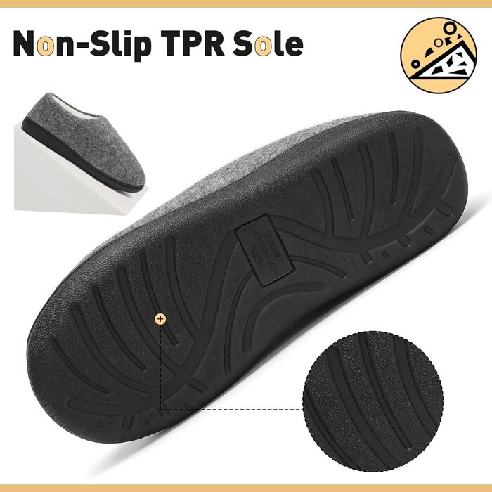 Тапочки халатні Mishansha зимові, теплий memory foam, підошва з твердим протектором, розмір 36-47, білий (сірий, 40/41 EU)