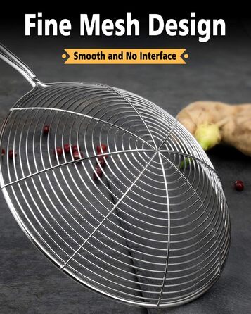 Набір сит-шумовок для кухні, 3 шт. з нержавіючої сталі, 19.5/17.5/13.5 см, з довгим руків'ям, для приготування та смаження, підходить для миття в посудомийній машині