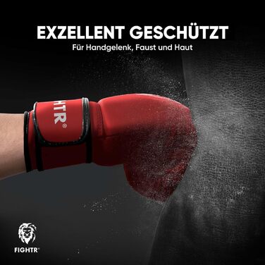Боксерські рукавички FIGHTR® для дітей: максимальний захист, для боксу, MMA, муай-тай, кікбоксингу та єдиноборств (06 oz, червоні) з сумкою для перенесення