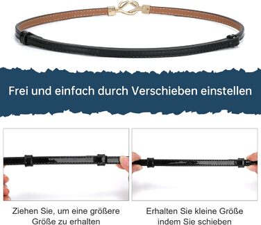 Жіночий тонкий шкіряний ремінь WHIPPY з золотистою пряжкою, 105 см (для талії до 95 см), чорний/коричневий