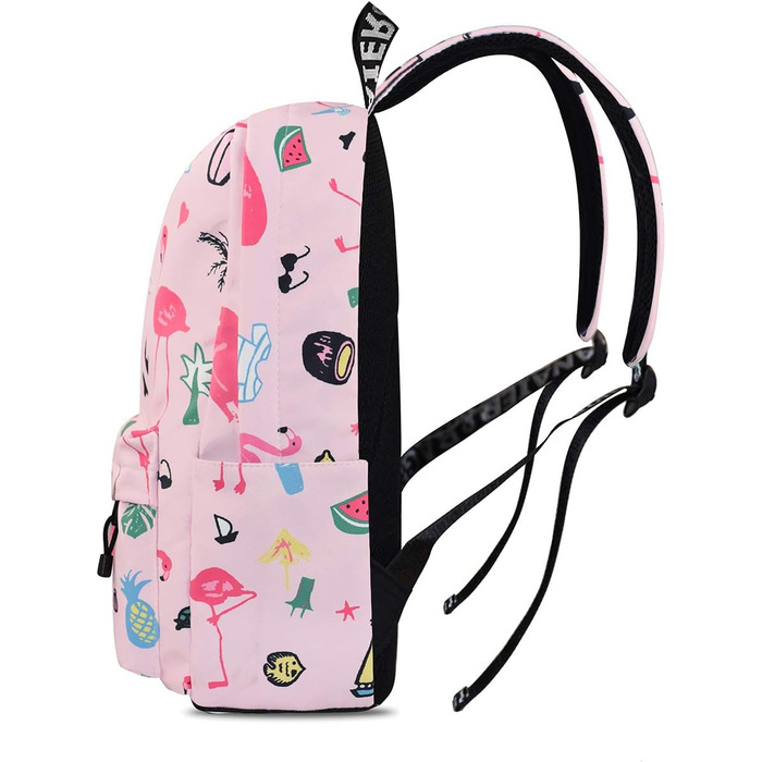 Шкільний рюкзак для дівчаток та хлопців, модний рюкзак для підлітків, водонепроникний, з відділенням для ноутбука, рожевий фламінго