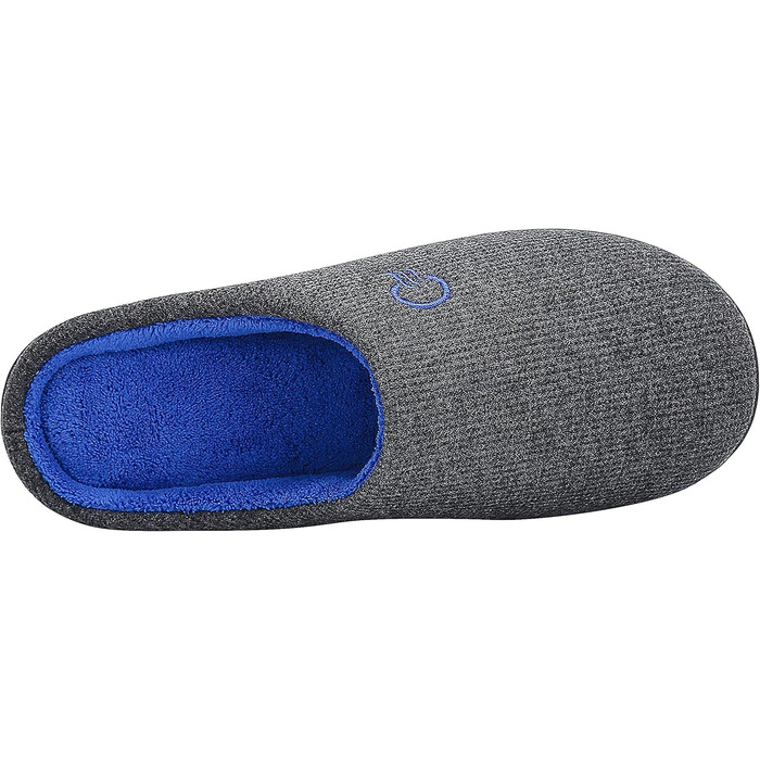 Тапочки Mishansha зимові утеплені з піною пам'яті для дому та вулиці, розмір 36-47, сірий та синій кольори