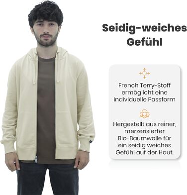 Унісекс худі на блискавці SoftSpun з 100% бавовни, пісочного кольору, розмір S