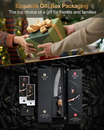 Ніж кухарський XINZUO 21.9 см з дамаської сталі, 67 шарів, професійний, з ергономічною ручкою з білої бука, серія Mo