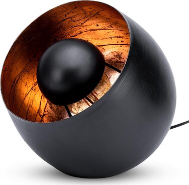 Настільна лампа ZEYA чорного кольору з мідними акцентами, Ø 23 см, в стилі лофт та ретро, E27, 40W