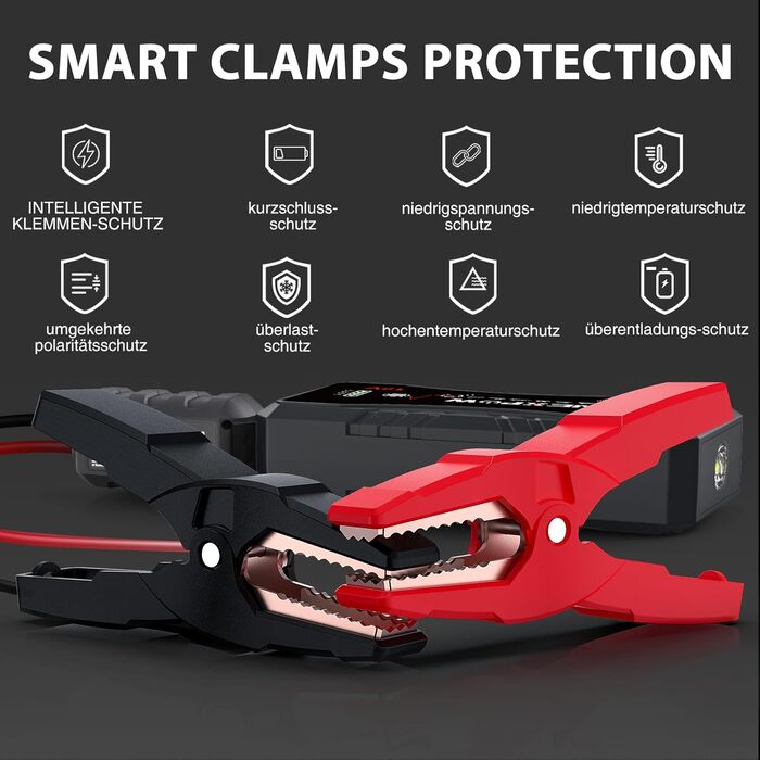 Powerbank для авто NEXPOW Starthilfe 1500A: стрибковий стартер з LED ліхтариком та USB, 12V для бензинових (7.0L) та дизельних (5.5L) двигунів