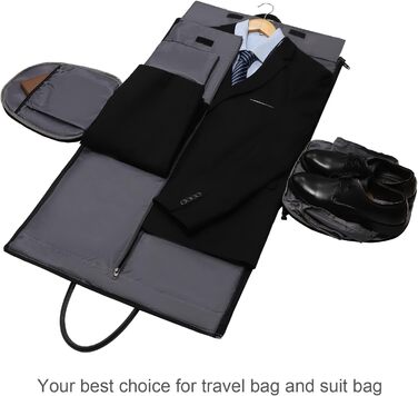 Versatile garment bags for travel, carry-on luggage for women and men, weekenders – 2-in-1 hanging suitcase, suit, duffel bag, green (A Schwarz)