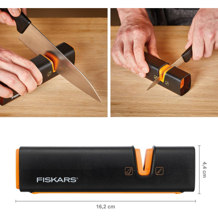 Точилка для ножів Fiskars Edge 17 см, дерев'яна (береза), чорна - 1003099