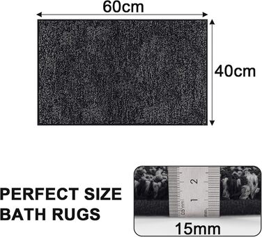 Килимок для дому та вулиці SHACOS: антиковзаюча, поглинаюча вологи, 80 x 120 см (Чорний/Сірий)