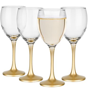 Набір келихів для вина Krosno Glasmark, 6 шт., 0.3 л, червоне/біле вино, золото, сумісно з посудомийною машиною