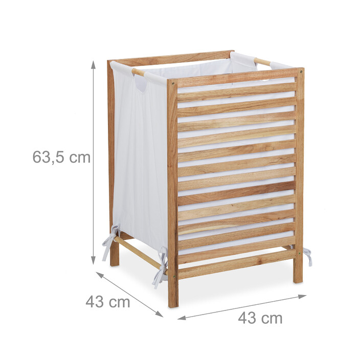 Relaxdays Laundry Basket Walnut Wood