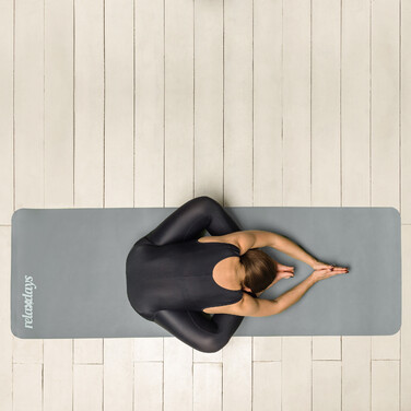 Relaxdays Yoga Mat, 1 cm thick, solid color