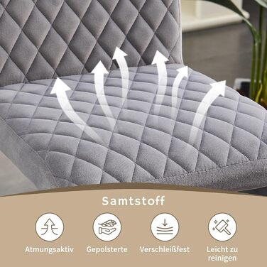 JYMTOM Set of 4 Adjustable Bar Stools with Swivel Seat - Velvet Upholstered Counter Stools for Bar, Kitchen, Bistro, Cafe & Dining Room (Gray)