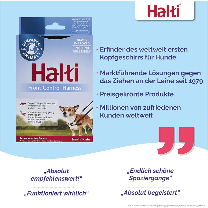 Шлейка HALTI Front Control для собак - запобігає потягування, м'який контроль, легке регулювання (S)