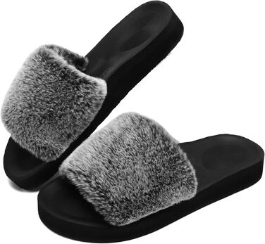 Пухнасті домашні тапочки COFACE для жінок, теплий халат, шльопанці, літні/зимові тапочки для душу, пухнасті шльопанці для жінок, рожевий колір (40 EU, Коала сірий)