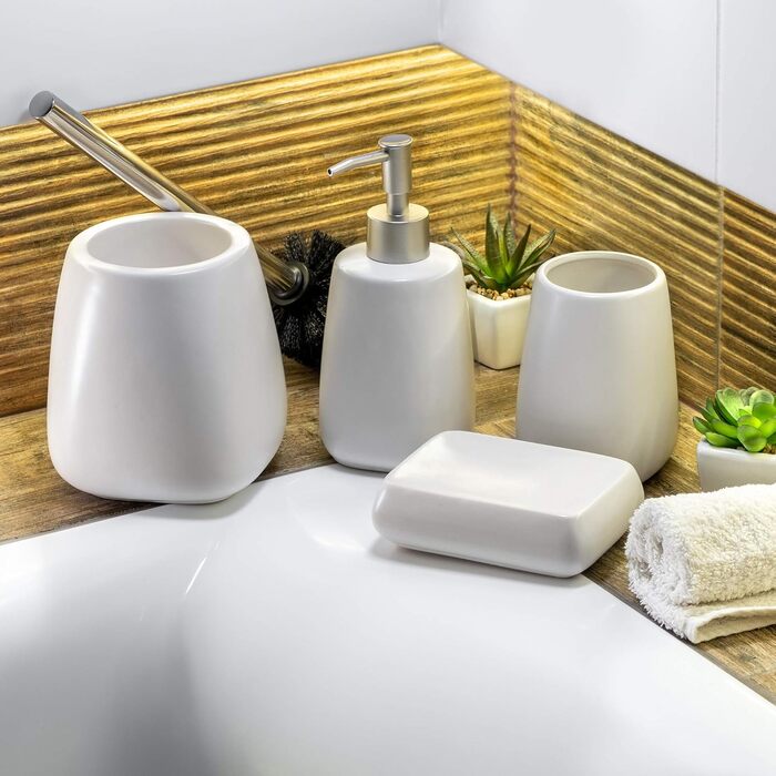 Дозатор мила KADAX: керамічний диспенсер для мила, мийного засобу та лосьйонів для ванної/кухні