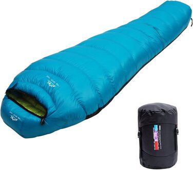 Сплячий мішок LMR Outdoor ultraleichter Mumien для кемпінгу, блакитний, з компресійним мішком