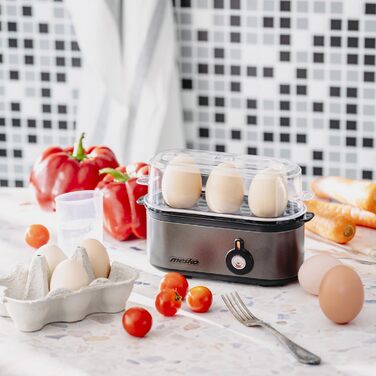 Електричний яйцеварка Mesko MS 4485: 1-3 яйця, напівтверді/тверді, режим приготування, мірний стакан, індикатор, автовимкнення