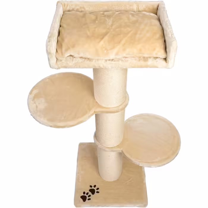 JAMAXX Premium 155cm XXL Cat Tree for Large, Heavy Cats - 20cm Extra-Strong Post, 4cm Strong Base Plate, Extra-Thick Plush Cushion, Cat Climbing Tree Beige