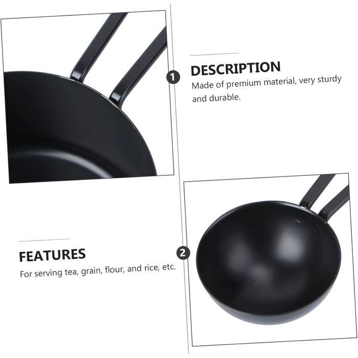 Cabilock Complete Measuring Cup and Spoon Set Stainless Steel Portable Household Set for Tea Black