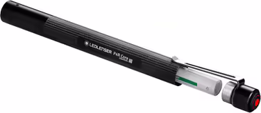 Ledlenser P4R Core LED Penlight, 200 Lumens, rechargeable with lithium battery, focusable, three brightness levels, beam distance 95m, USB charging cable & clip, Penlight, Black