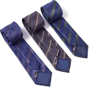 Набір краваток для чоловіків 3 шт. + 3 кишенькові хустинки | Подарунковий бокс на весілля | Класичні краватки та хустинки (синій та зелений)