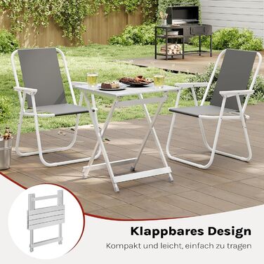 Складний алюмінієвий стіл WOLTU для кемпінгу, саду, балкону - 50.5x59.5x47 см (срібний)