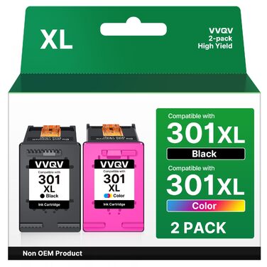 Комплект картриджів VVQV 301 XL (чорний, кольоровий) для принтерів HP DeskJet 2540, 1510, Envy 4500, 5530, OfficeJet 4630, 2620