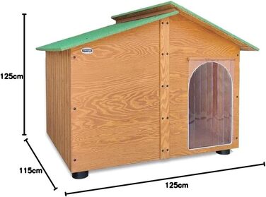 Будка для собак з масивного дерева, XL, 150x125x115 см, Made in Italy