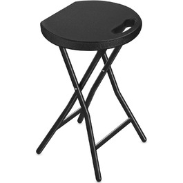 TAVR Furniture складаний стілець з ручкою, міцний круглий табурет до 227 кг, 45,7 см, чорний, для дорослих, дому, кухні, вбиральні, церкви та вулиці