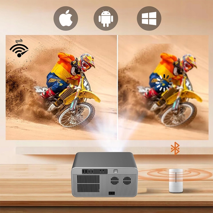 Проектор Zenwire Full HD 1920x1080 LED з WiFi та Android, підтримка 4K