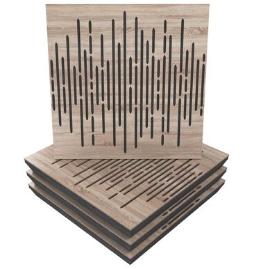 Набір акустичних панелей для звукопоглинання та дифузії WAVE Sonoma, 50x50x5 см, 4 шт. — декоративні панелі для шумоізоляції та корекції акустики